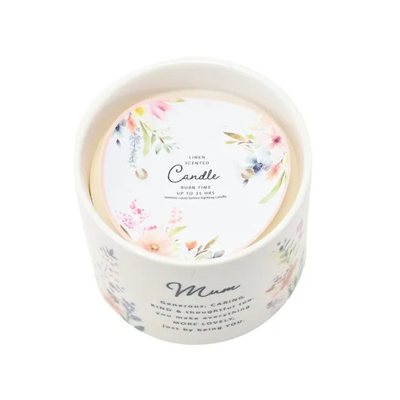 The Cottage Garden Peach Floral Multi Wick Ceramic Candle 3