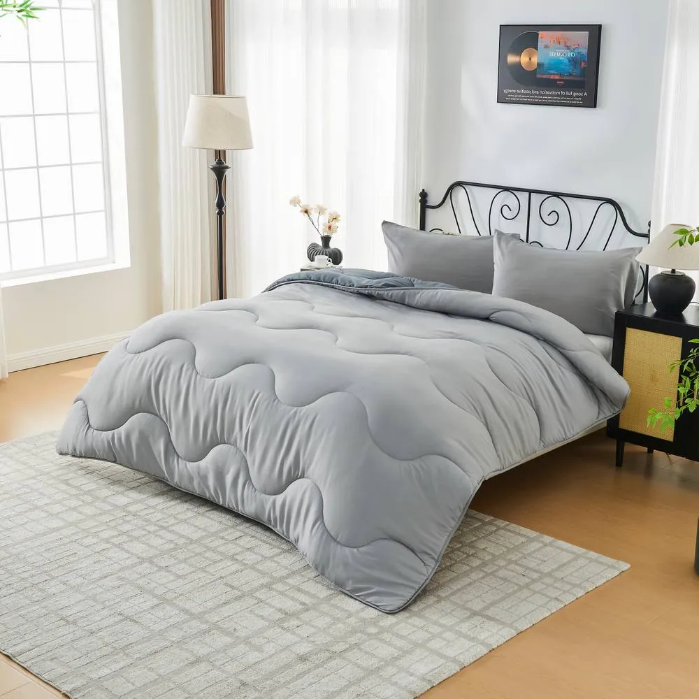 GAVENO CAVAILIA Coverless Microfiber Duvet in Grey 2