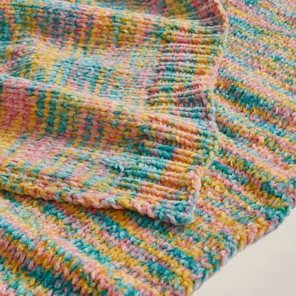 Pastel Ombre Chenille Throw Blanket 120cm x 150cm 2