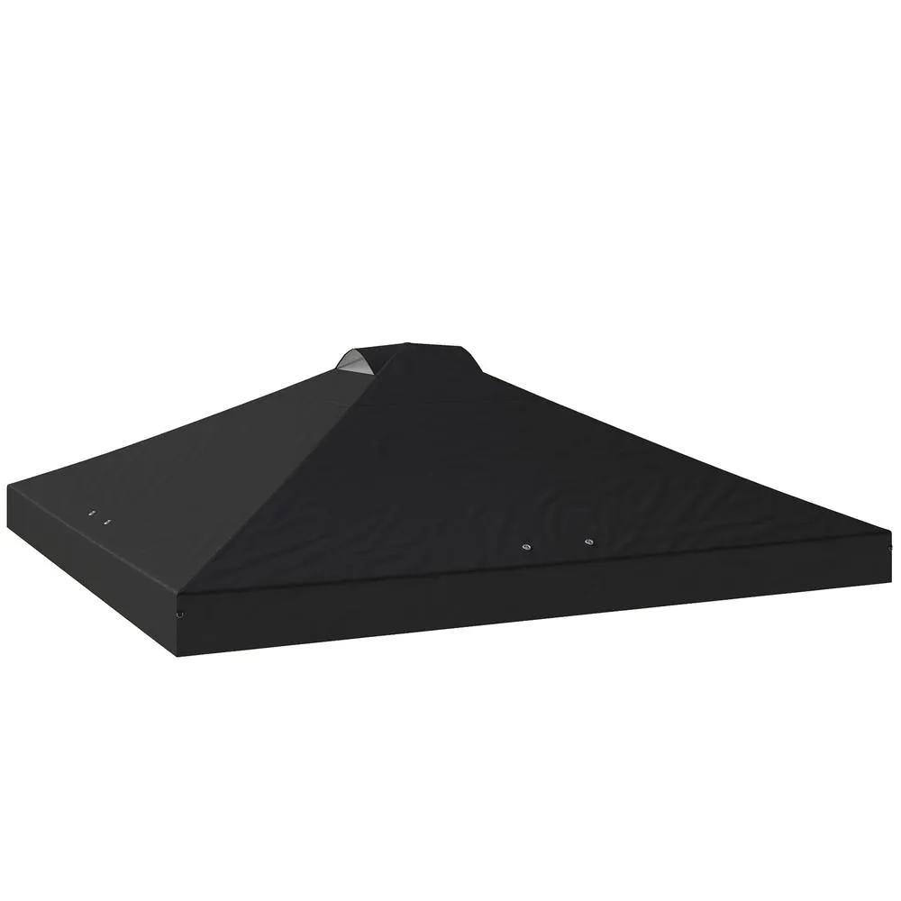 OUTSUNNY Gazebo Roof Replacement UV50+ Waterproof for 3 x 3 m Frame in Black 2