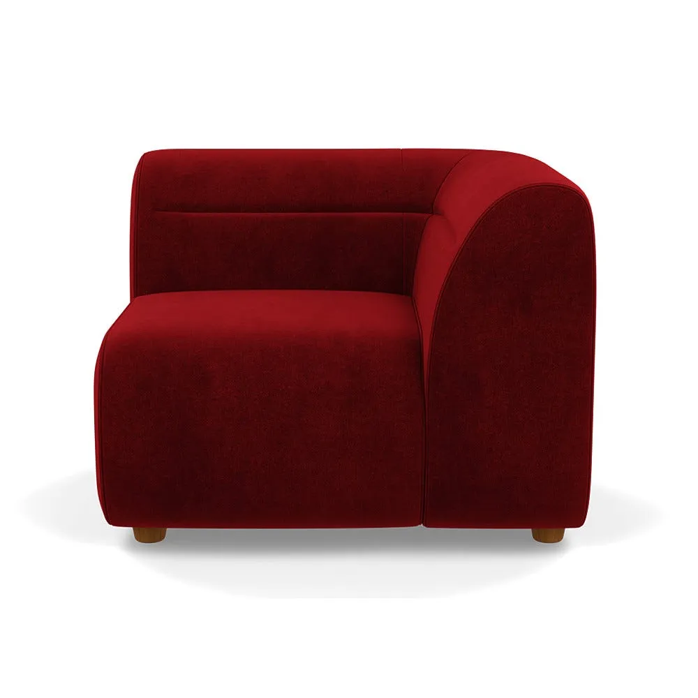 Heal's Lilli Corner Unit Right Module Smart Luxe Velvet Mulberry Natural Beech Feet 1