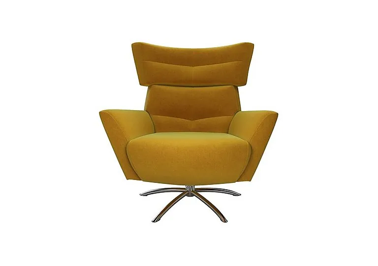 Hermione Jacob Fabric Armchair - Golden Spice with Chrome Feet