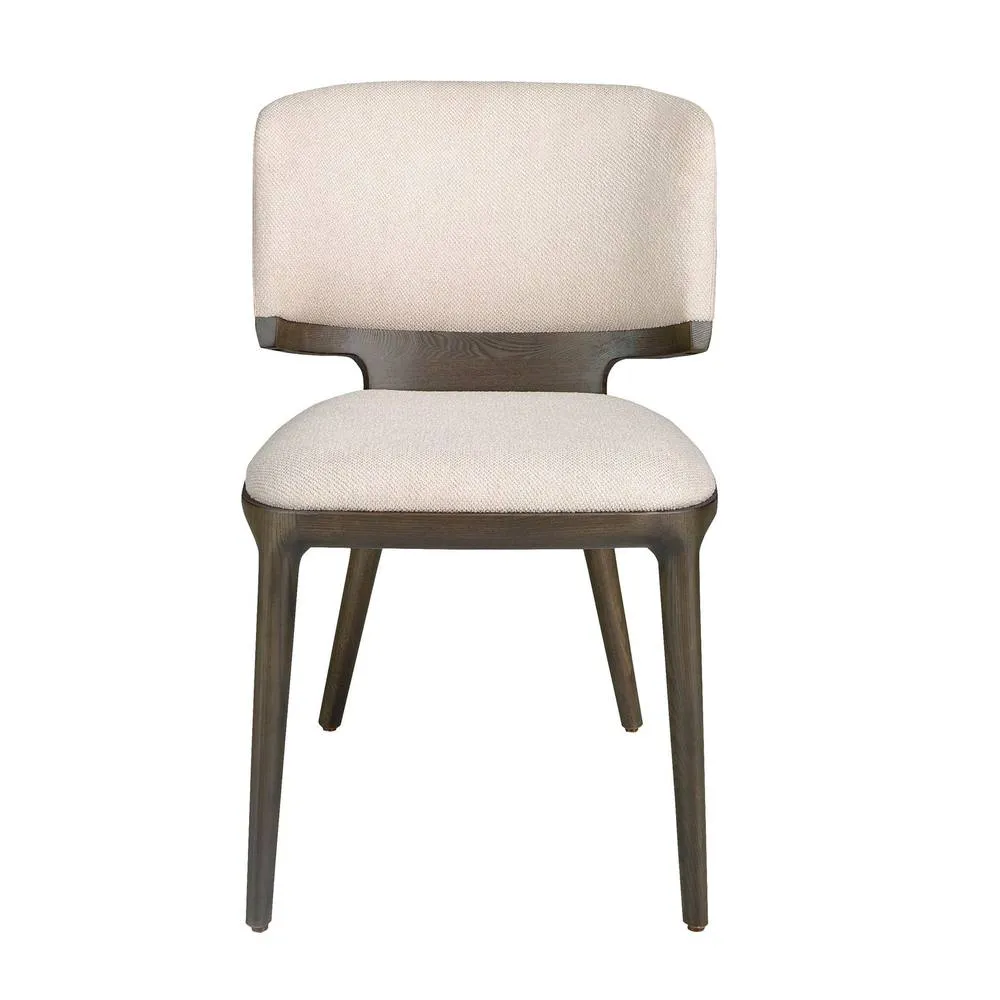Angel Cerda Light Grey Fabric Dining Chair with Oak Legs 2