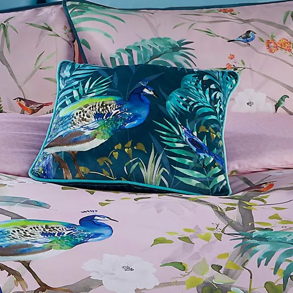 Peacock Jungle Square Filled Cushion 2