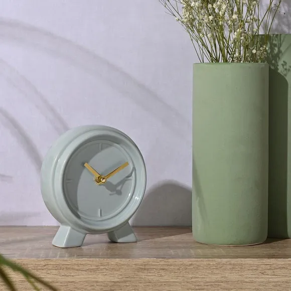 Interval Ceramic Round Mantel Clock 1