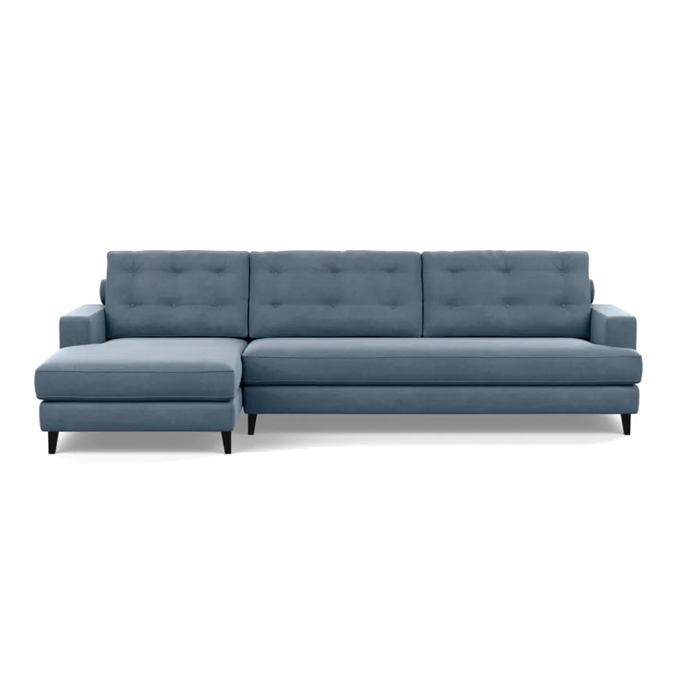 Heal's Mistral Left Hand Facing Corner Sofa Capelo Linen Mineral Black Feet