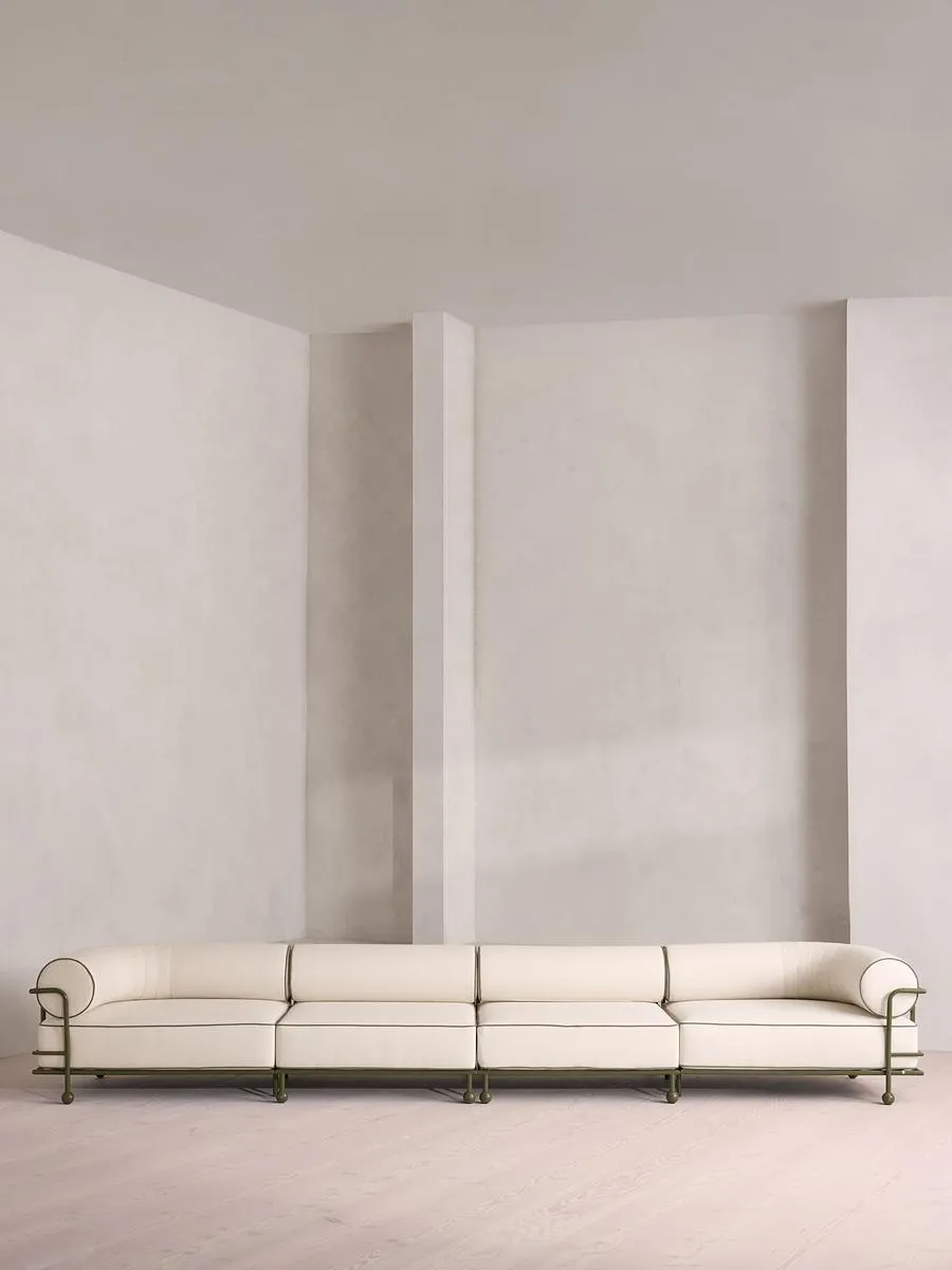Gaspard Outdoor Sofa, Five Seater, Off White