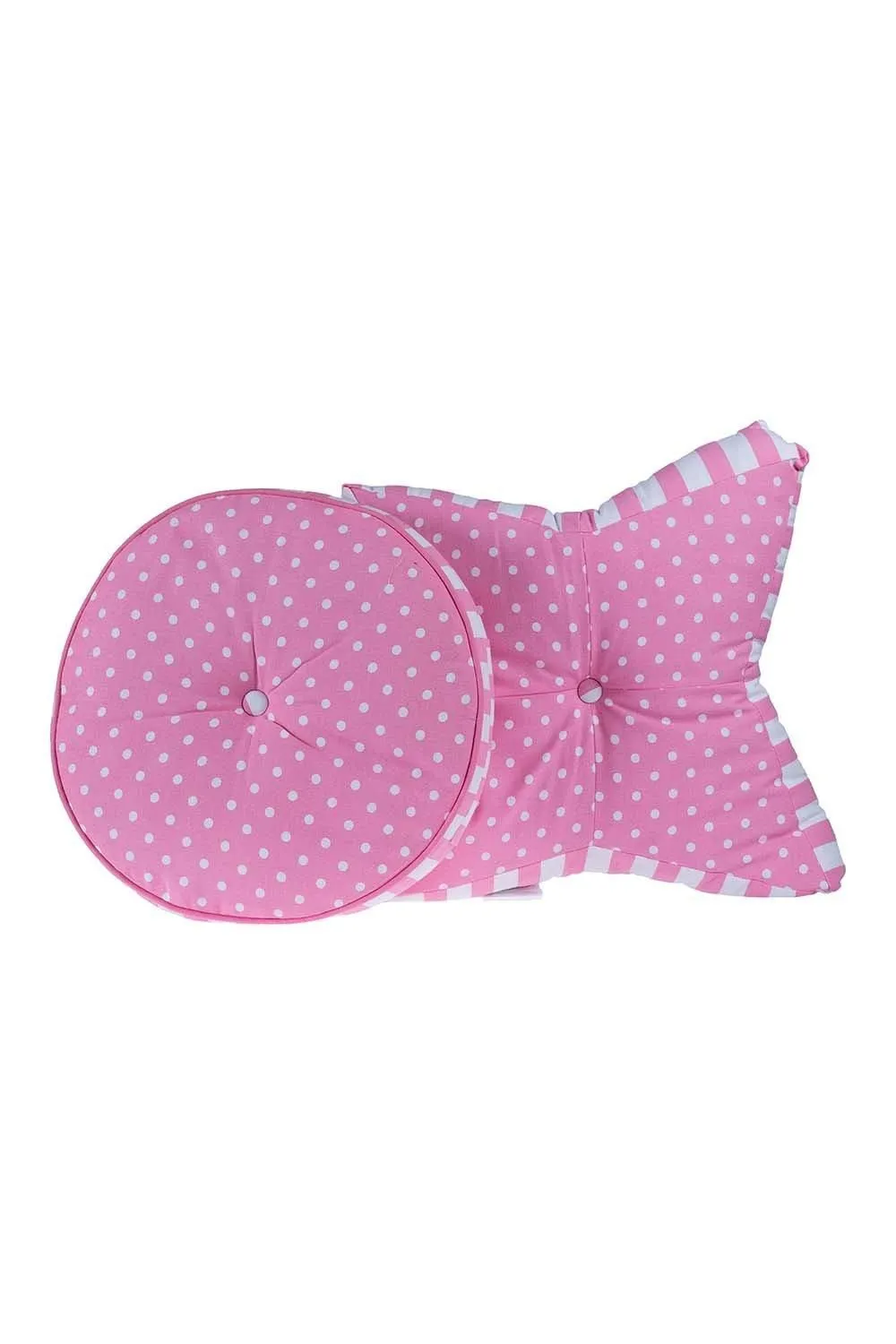 Homescapes Polka Dots Star Floor Cushion in Pink 5