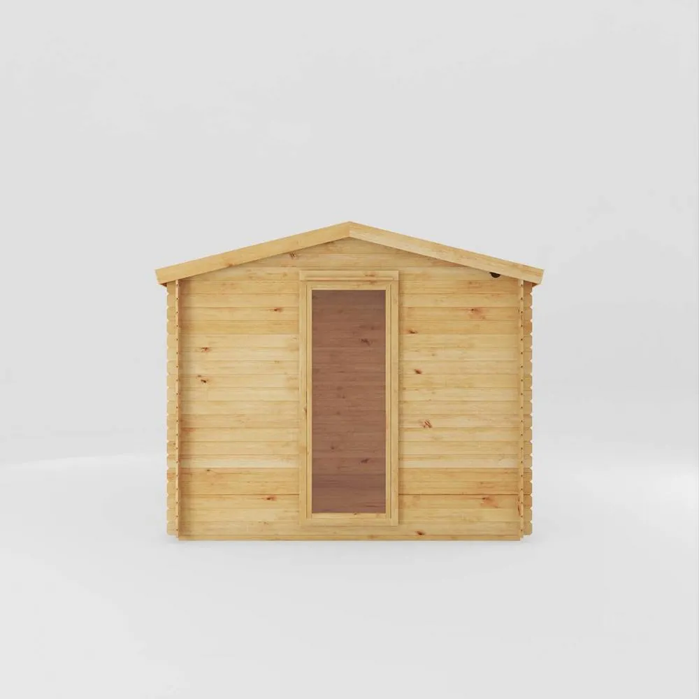Mercia 3.5 x 3 m Reverse Apex Log Cabin - 19 mm - L313.4 x W352.8 x H259.5 cm in Light Tan 4