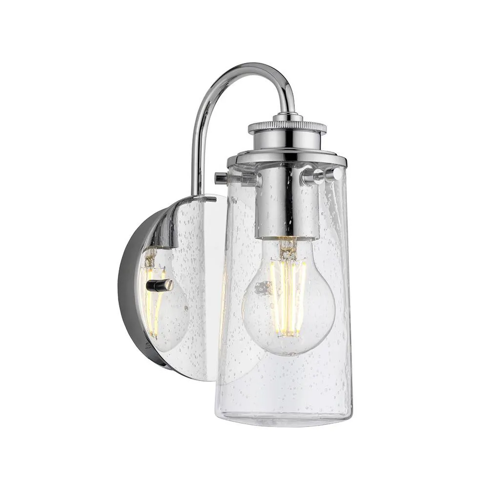 Netlighting Kichler Braelyn 1 Light Wall Light Chrome IP44 in Grey