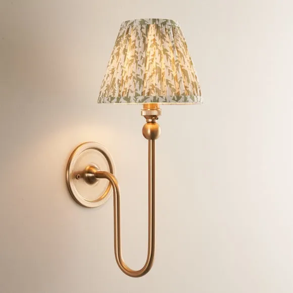 Vogue Javier Mid Century Wall Light with Green Leaf Lamp Shade