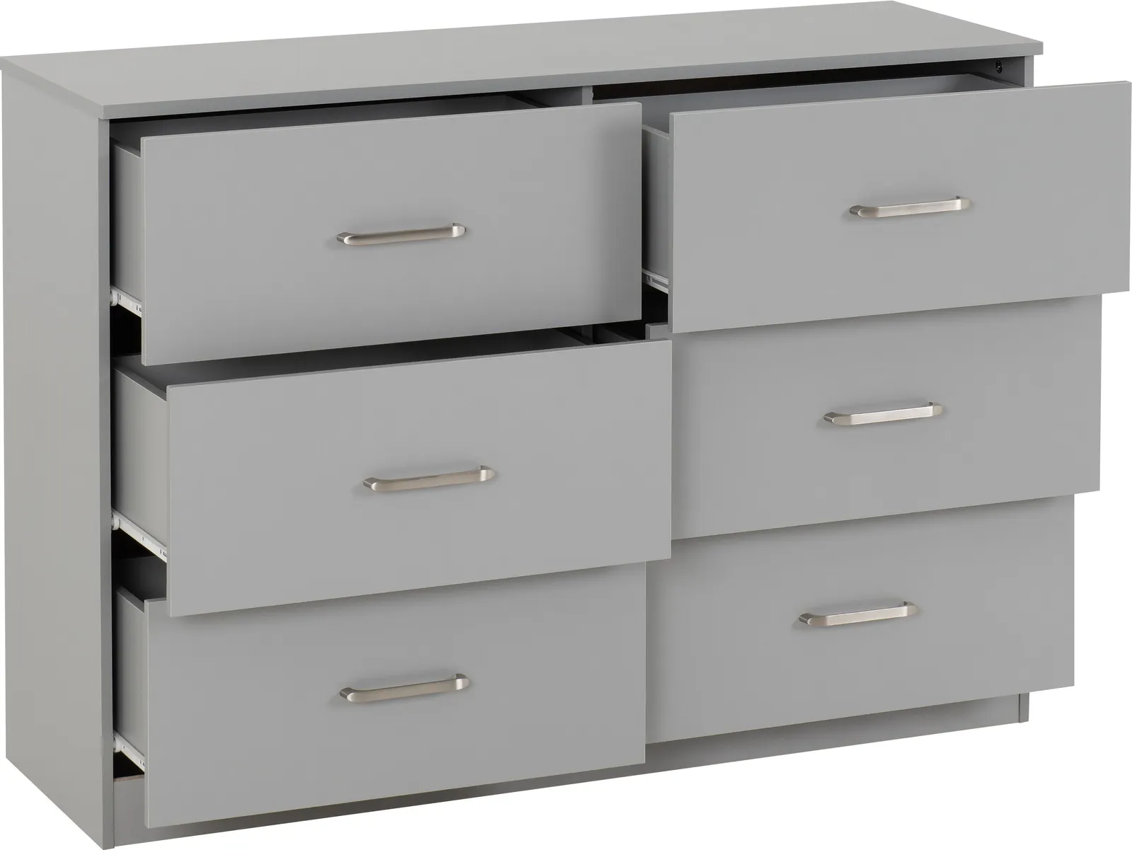 Seconique Dakotia 6 Drawer Chest in Light Grey 4