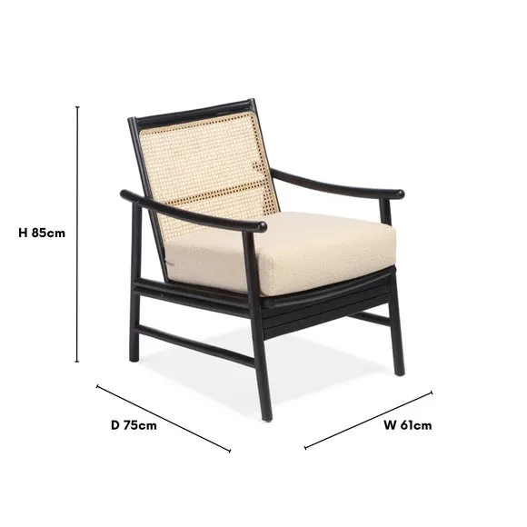 Desser Borneo Rattan Chair with Boucle Cushion 6