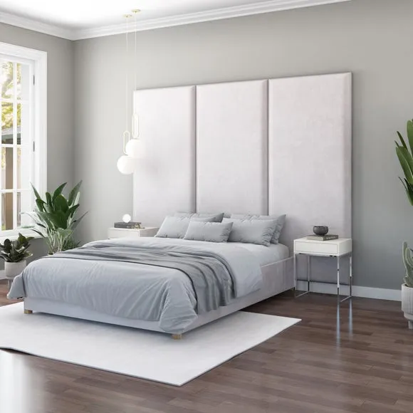Hanging Wall Panel Dual Mount Plush Velvet Headboard 5