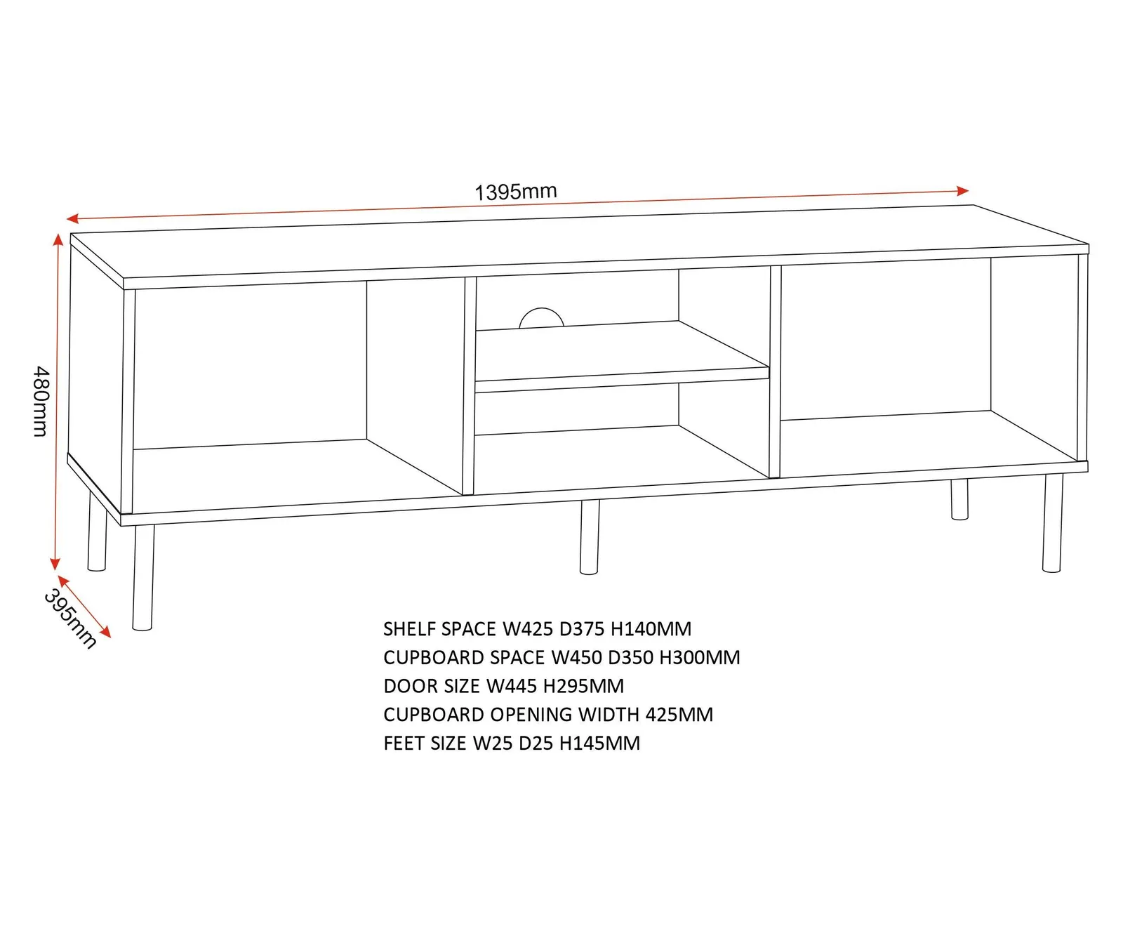 Seconique Leon 2 Door TV Unit in Natural 5
