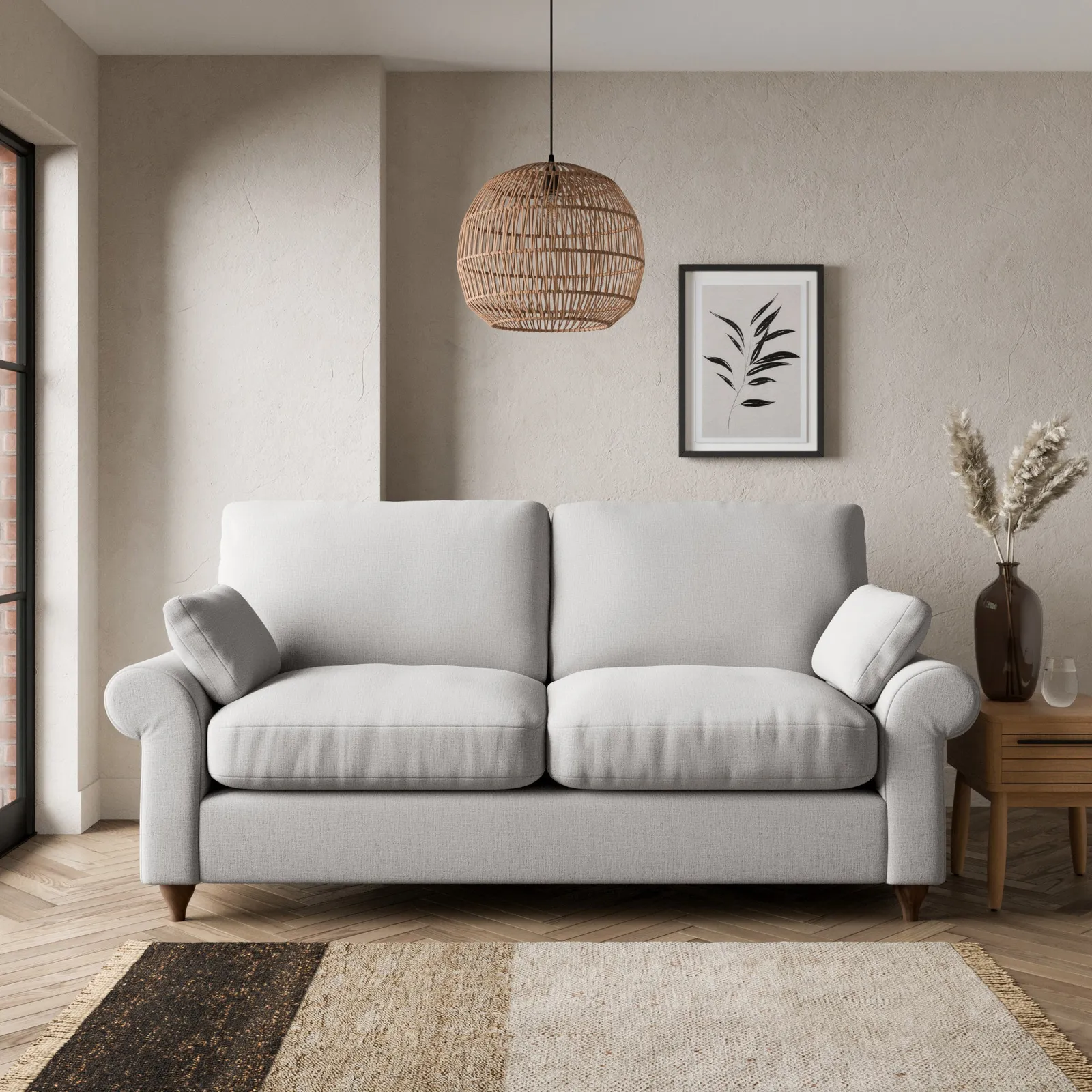 Salisbury Textured Weave 2 Seater Sofa Silver