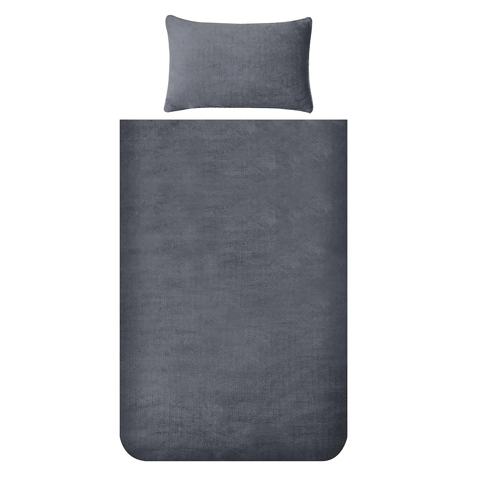 Snuggle Fleece Bedding Set - Charcoal - Single