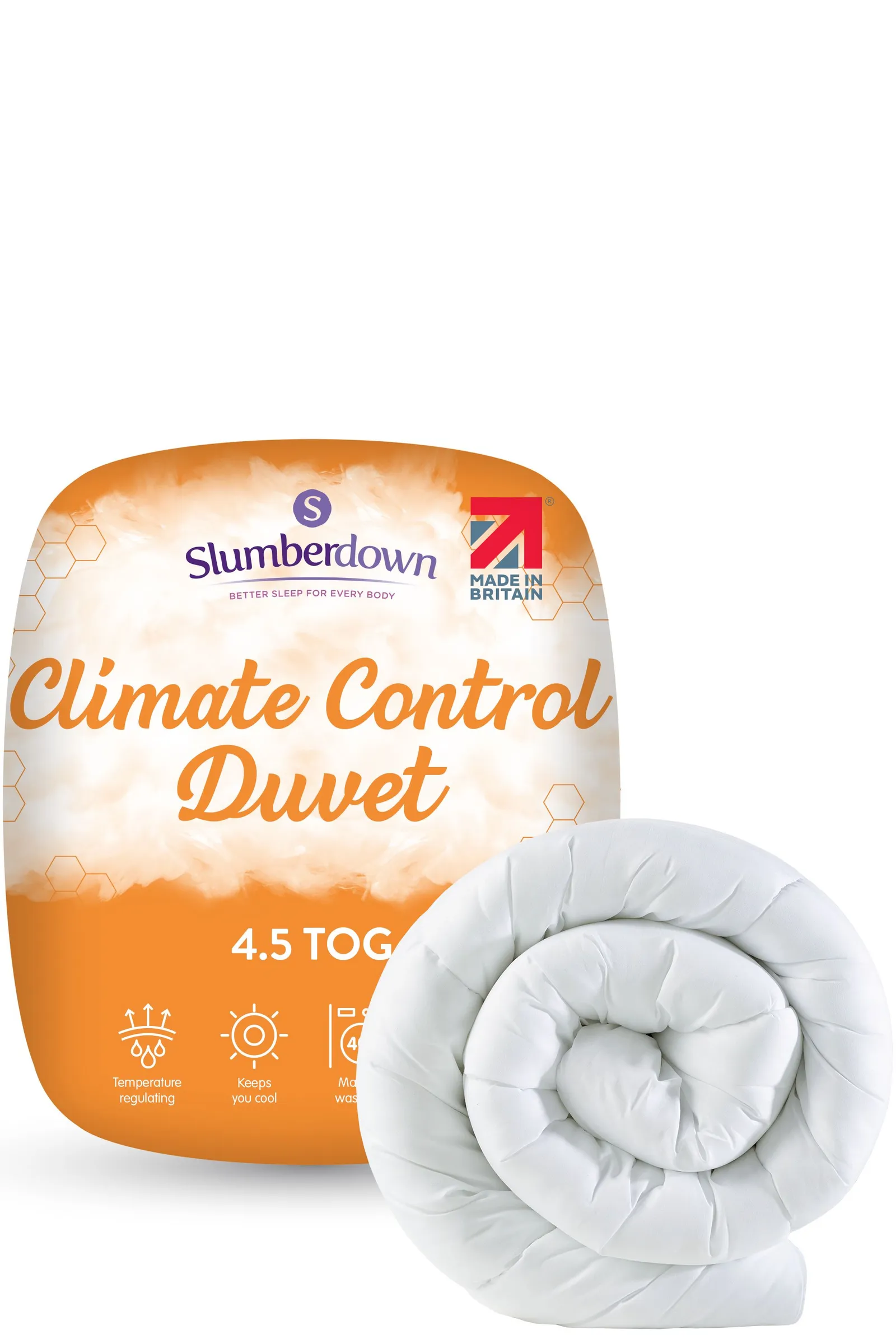 Slumberdown Climate Control 4.5 Tog Summer Duvet in White