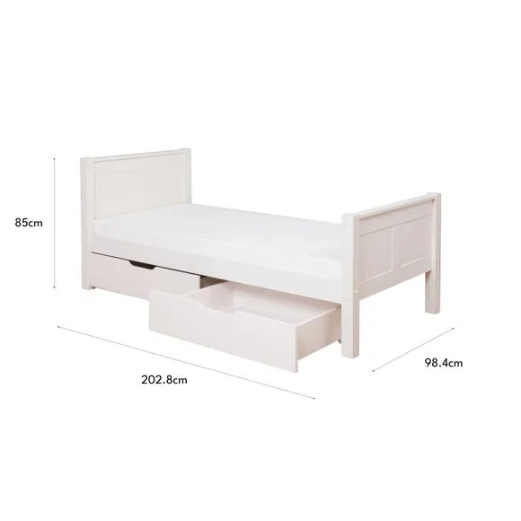 Stompa Pine Bed with 2 Underbed Drawers 5