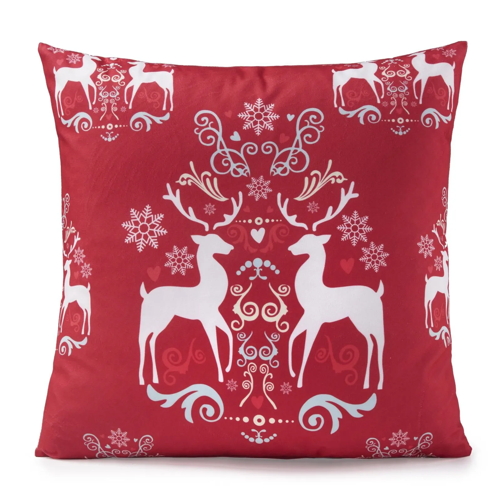 Luxury Living Christmas Reindeer Red Decorative Cushion With Pad 45cm x 45cm