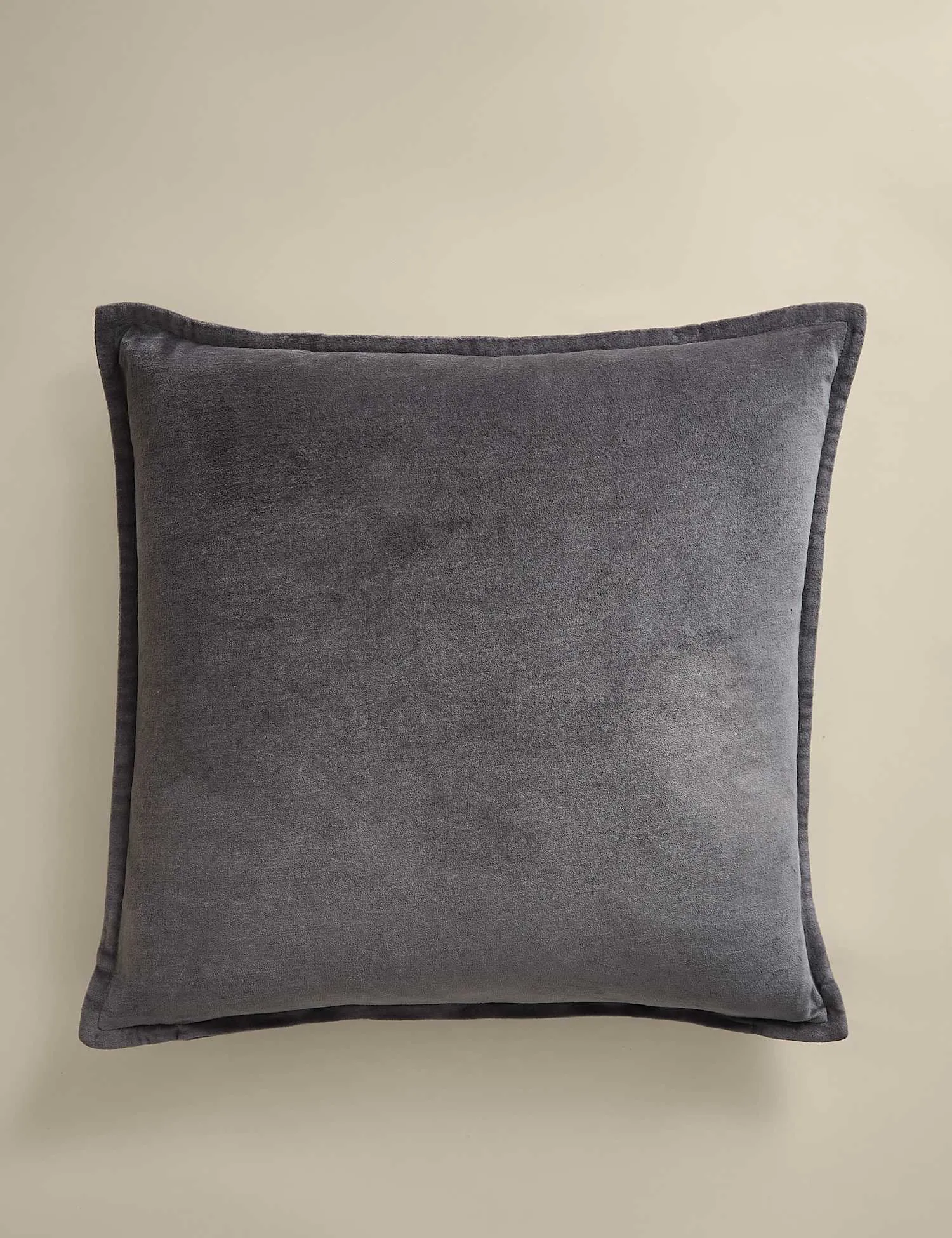 M&S Pure Cotton Velvet Cushion Dark Graphite