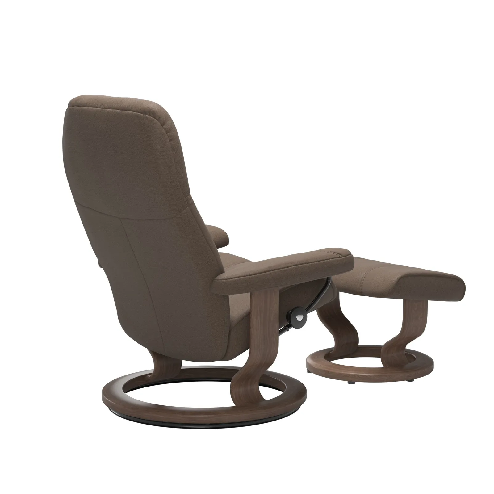 Stressless Consul Small Recliner Chair & Footstool Quickship, Brown Leather | Barker & Stonehouse 4
