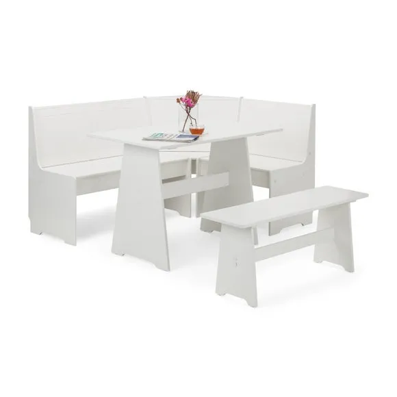 Newport 4 Seater Rectangular Corner Dining Table with Bench 4