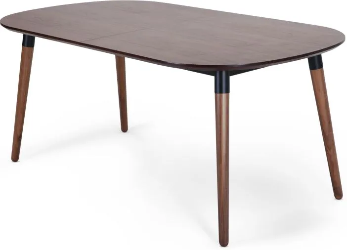 Edelweiss Extending Dining Table, Walnut and Black
