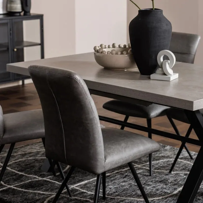 Kalmer Extending Dining Table 160Cm, Grey Concrete Effect | Barker & Stonehouse 4