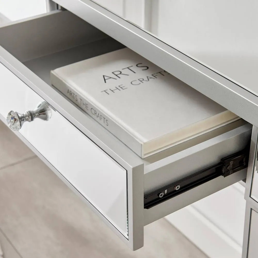 FurnitureboxUK Venetian Mirrored Console & Vanity Dressing Table in Silver 4
