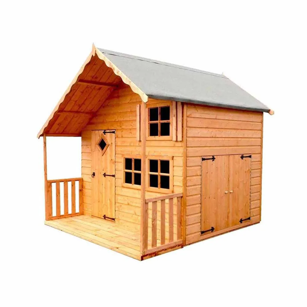 Shires Crib 7 x 6 Feet Single Door with Three Windows Playhouse in Light Brown 2