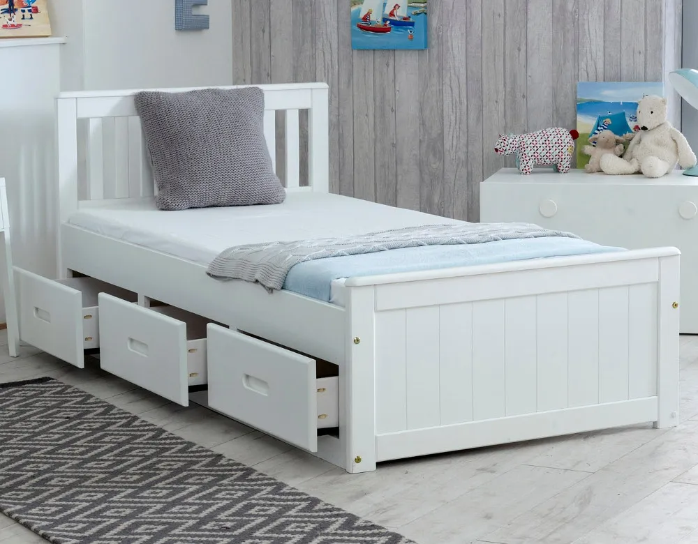 Mission - Double - Storage Bed - White - Wood - 4ft6 - Happy Beds 1