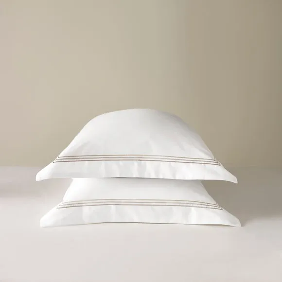 Dorma Rovello Embroidery 100% Cotton Oxford Pillowcase Pair 2