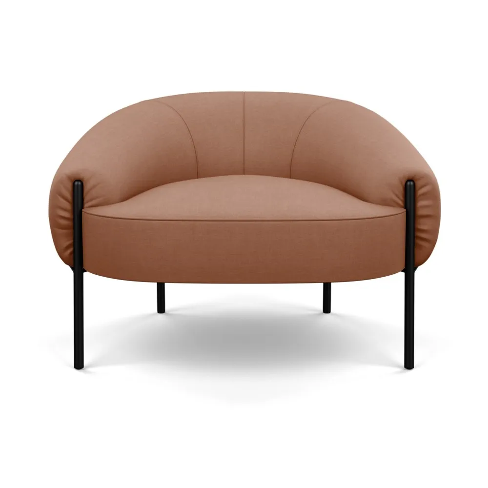 Heal's Isola Armchair Siena Cotton Clay Black Feet