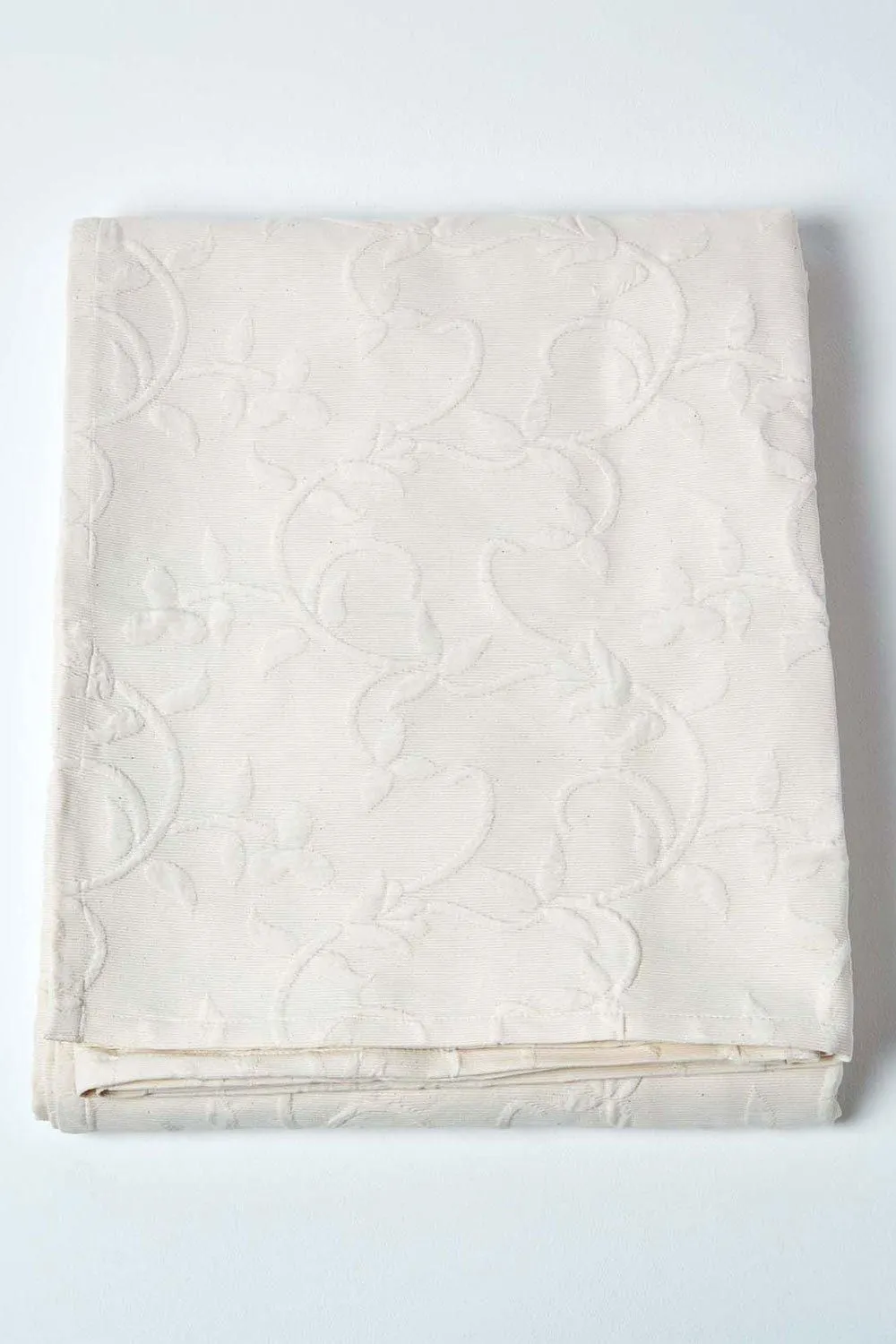 Homescapes Cotton Rich Floral Pattern Bedspread in Cream 2
