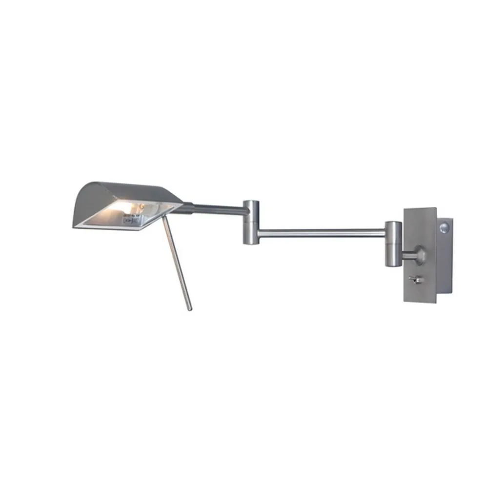 Netlighting Mayfair Reading Light Satin Nickel in Grey