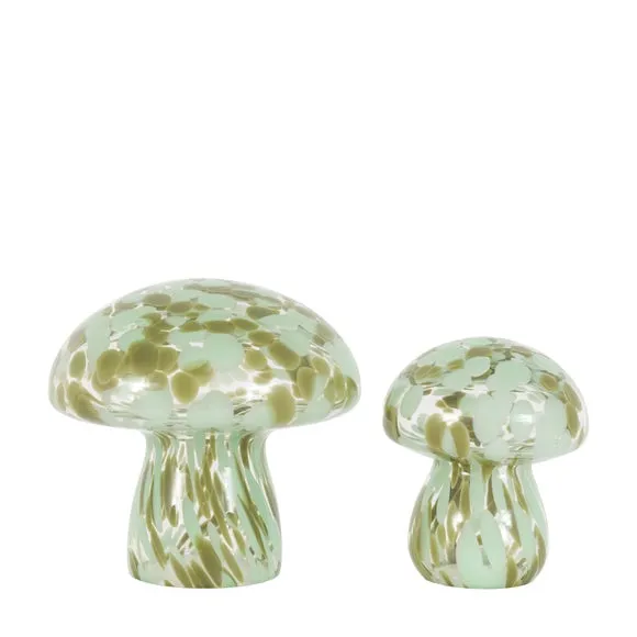 Cedar & Sage Set of 2 Confetti Glass Mushroom Ornaments 4