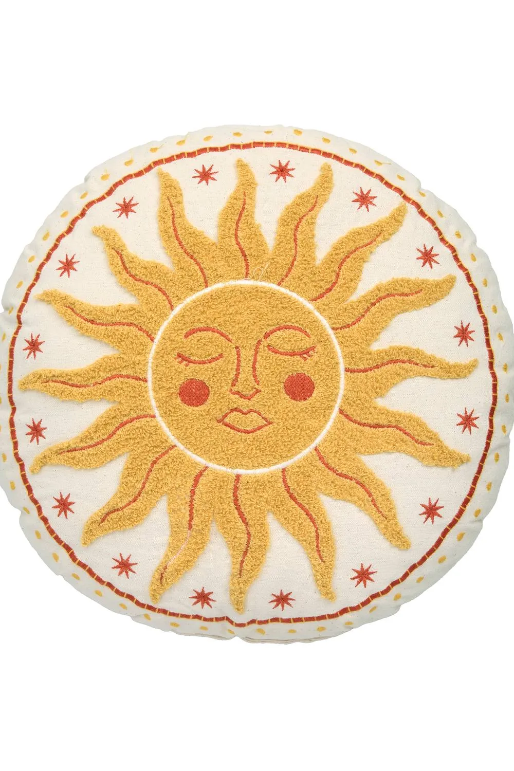 Fusion 'Soleil Embroidered' Round Cushion in Cream 2