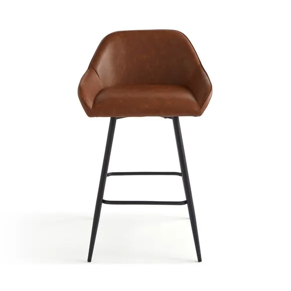 Radleigh Bar Stool, Faux Leather Tan 5