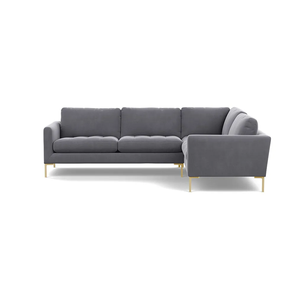 Heal's Eton RHF Corner Sofa Smart Velvet Dolphin Brass