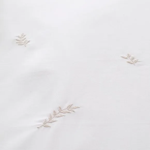 Anna Sprig Embroidery 100% Cotton Duvet Cover & Pillowcase Set 2