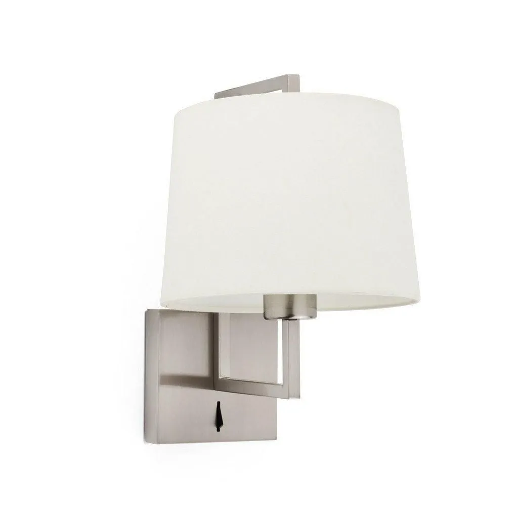 Netlighting Frame Matt Nickel Beige Shade Wall Lamp in Grey