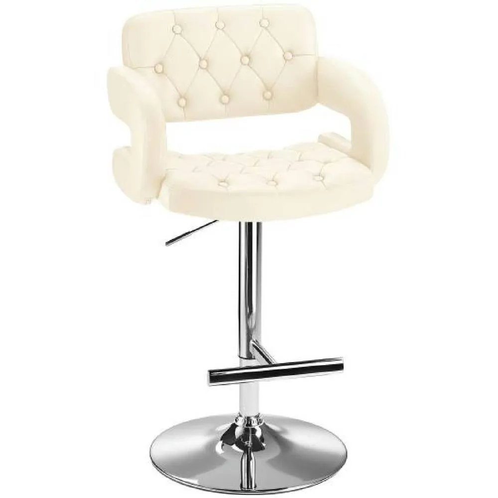 netfurniture Nairn Height Adjustable Bar Stool with Cream Padded Swivel Seat 3