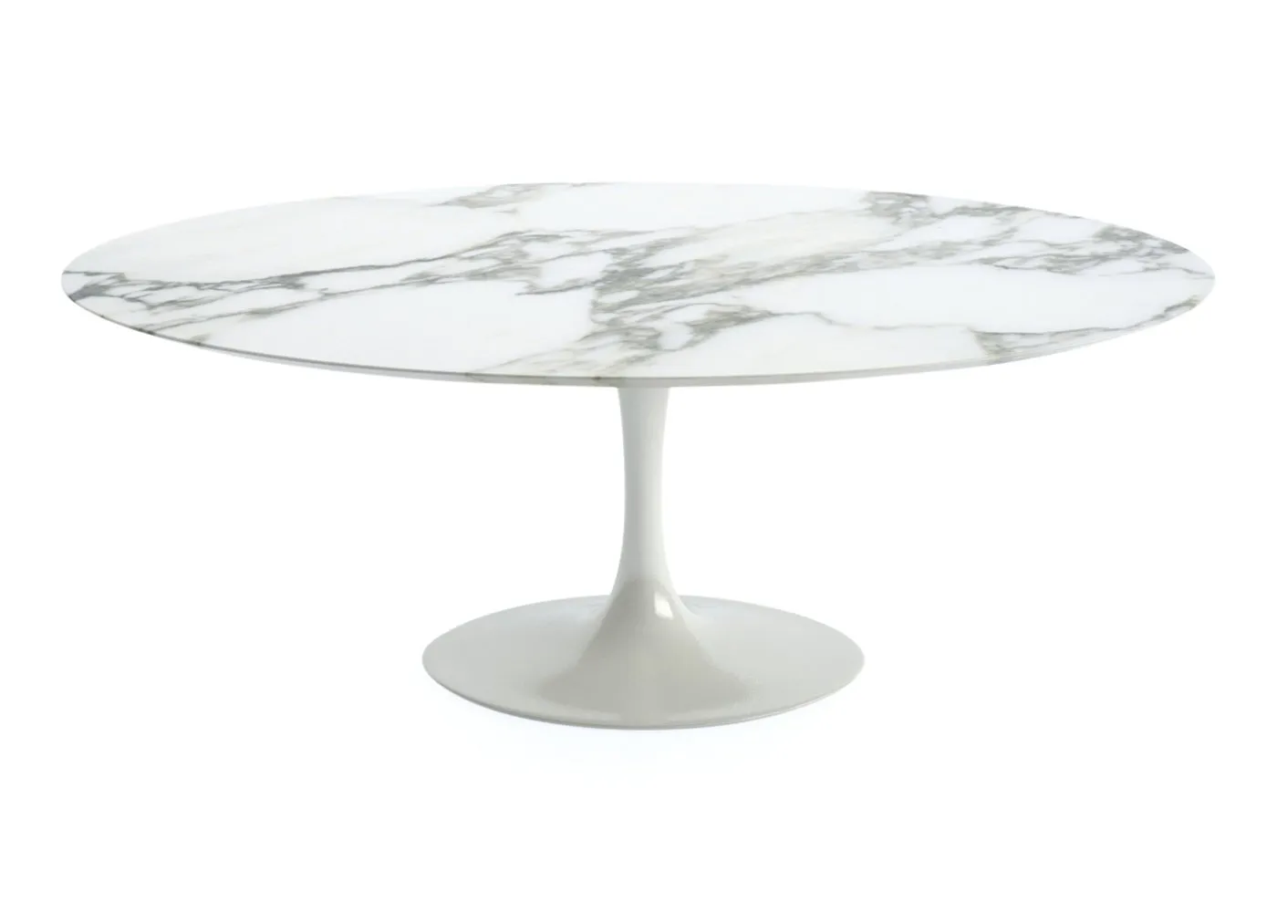 Knoll Saarinen Large Oval Dining Table Arabescato Coated Marble