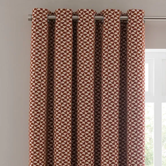 Geo Checkerboard Eyelet Curtains 1