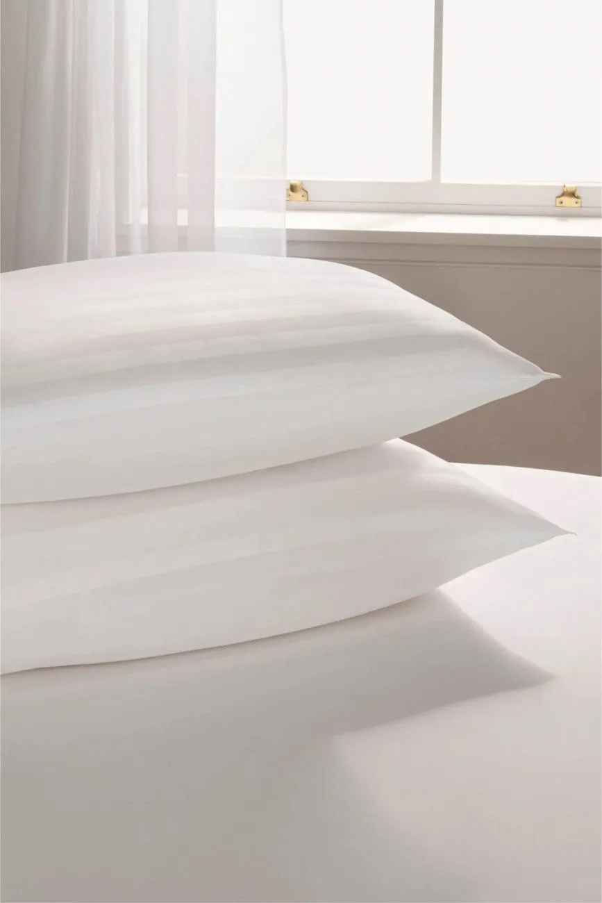 Ezysleep Satin Stripe Luxury Pillows in White 3