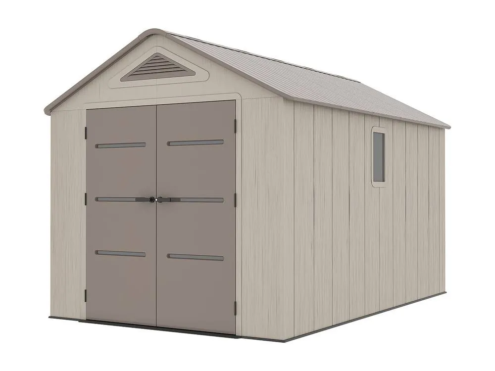 Vente-unique Beige & Brown Resin Garden Shed 9.5 M² With Floor - 22 Mm Thickness 5