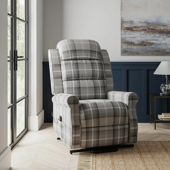 Edith Check Pattern Rise and Recline Chair 1