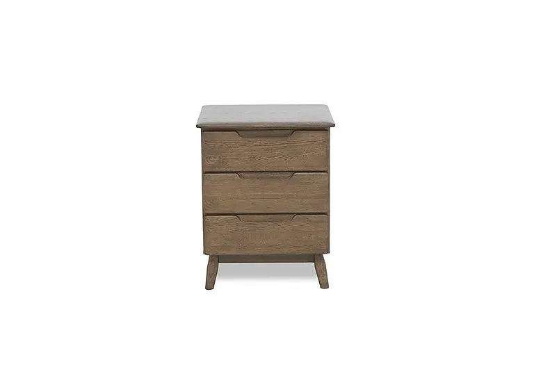 Stockholm 3 Drawer Bedside Cabinet - Dark Oak