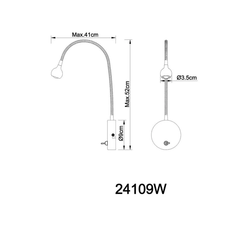 Netlighting Serpent Reading Wall Light Nickel Matt LED 3000K in Grey 4
